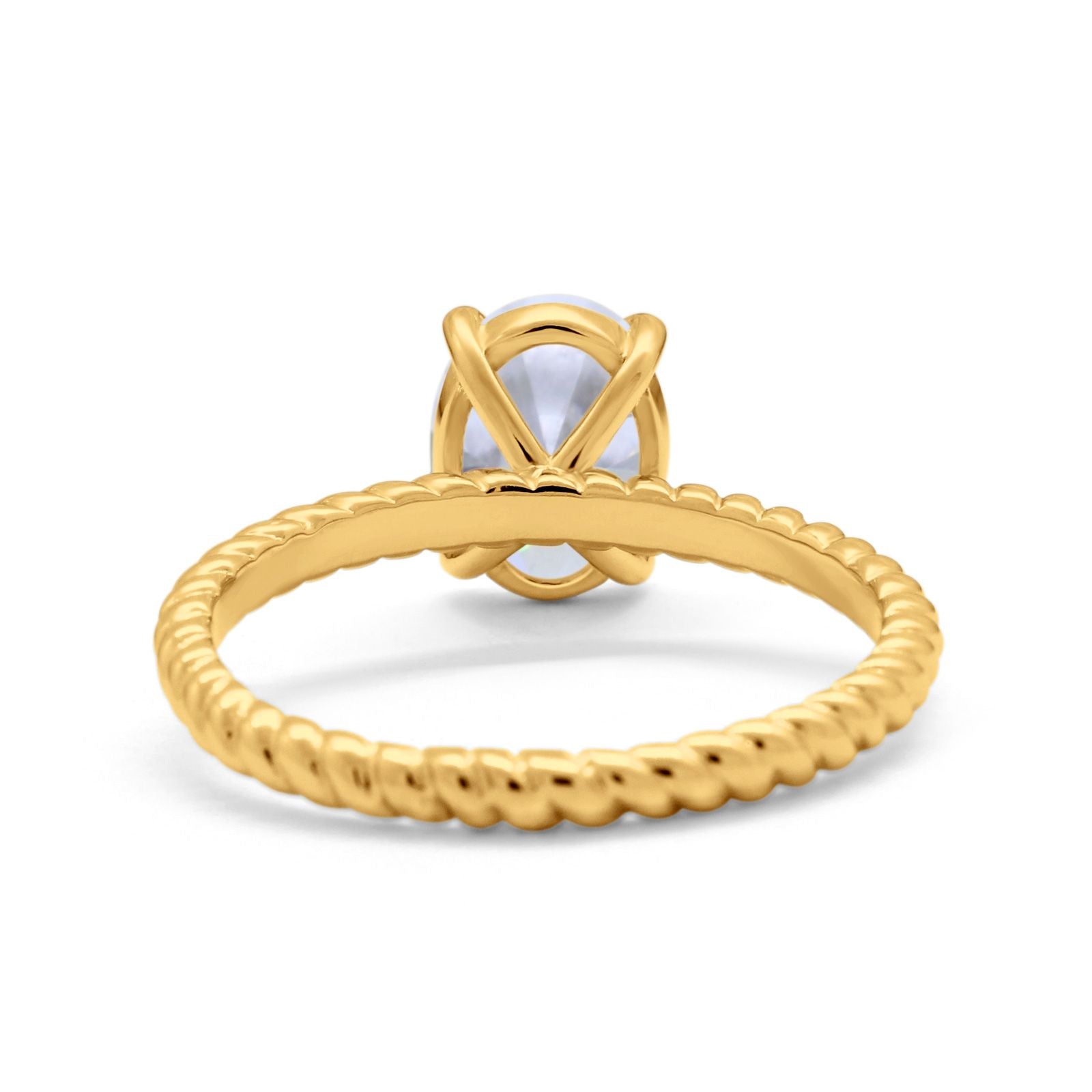 Solitaire Braided Engagement Ring Simulated Cubic Zirconia 925 Sterling Silver