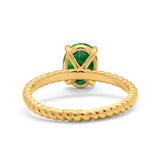 Solitaire Braided Engagement Ring Simulated Cubic Zirconia 925 Sterling Silver