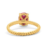 Solitaire Braided Engagement Ring Simulated Cubic Zirconia 925 Sterling Silver