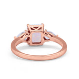 Three Stone Engagement Ring Teardrop Simulated Cubic Zirconia 925 Sterling Silver