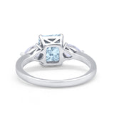 Three Stone Engagement Ring Teardrop Simulated Cubic Zirconia 925 Sterling Silver