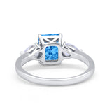 Three Stone Engagement Ring Teardrop Simulated Cubic Zirconia 925 Sterling Silver