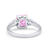 Three Stone Engagement Ring Teardrop Simulated Cubic Zirconia 925 Sterling Silver