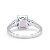 Three Stone Engagement Ring Teardrop Simulated Cubic Zirconia 925 Sterling Silver