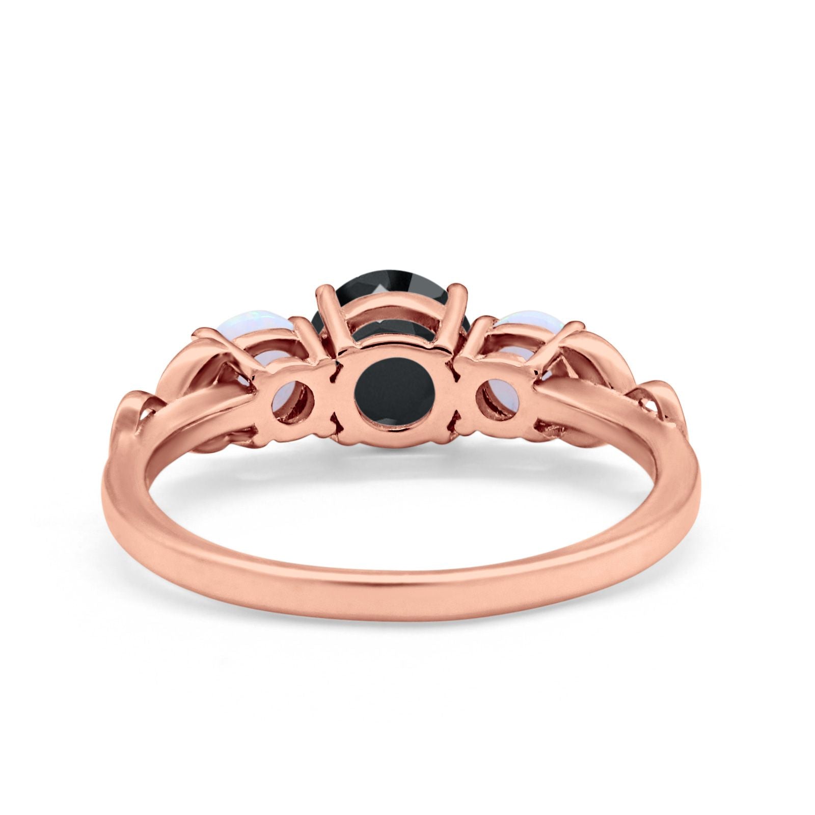 Art Deco Three Stone Engagement Ring Simulated Cubic Zirconia 925 Sterling Silver