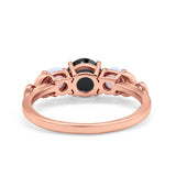 Art Deco Three Stone Engagement Ring Simulated Cubic Zirconia 925 Sterling Silver