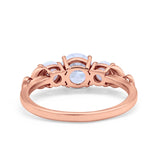 Art Deco Three Stone Engagement Ring Simulated Cubic Zirconia 925 Sterling Silver