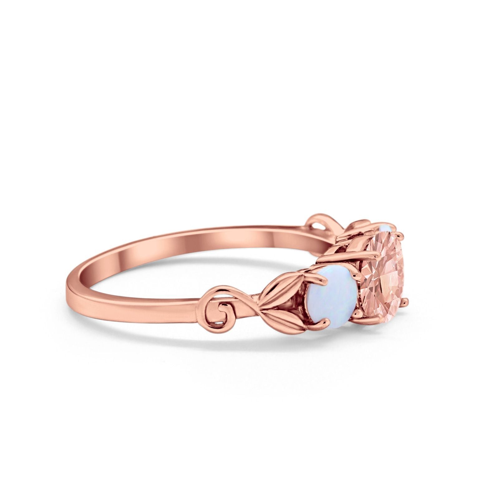 Art Deco Three Stone Engagement Ring Simulated Cubic Zirconia 925 Sterling Silver