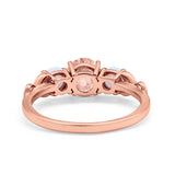 Art Deco Three Stone Engagement Ring Simulated Cubic Zirconia 925 Sterling Silver