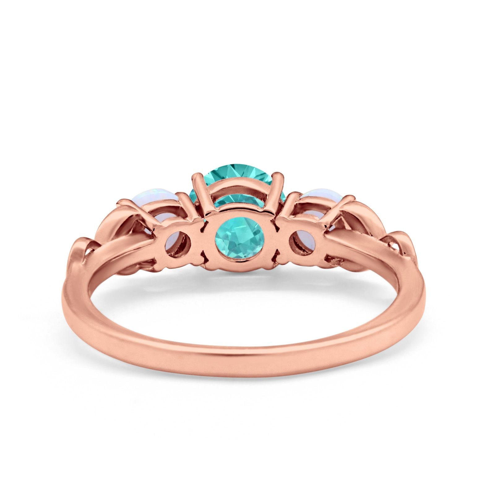 Art Deco Three Stone Engagement Ring Simulated Cubic Zirconia 925 Sterling Silver