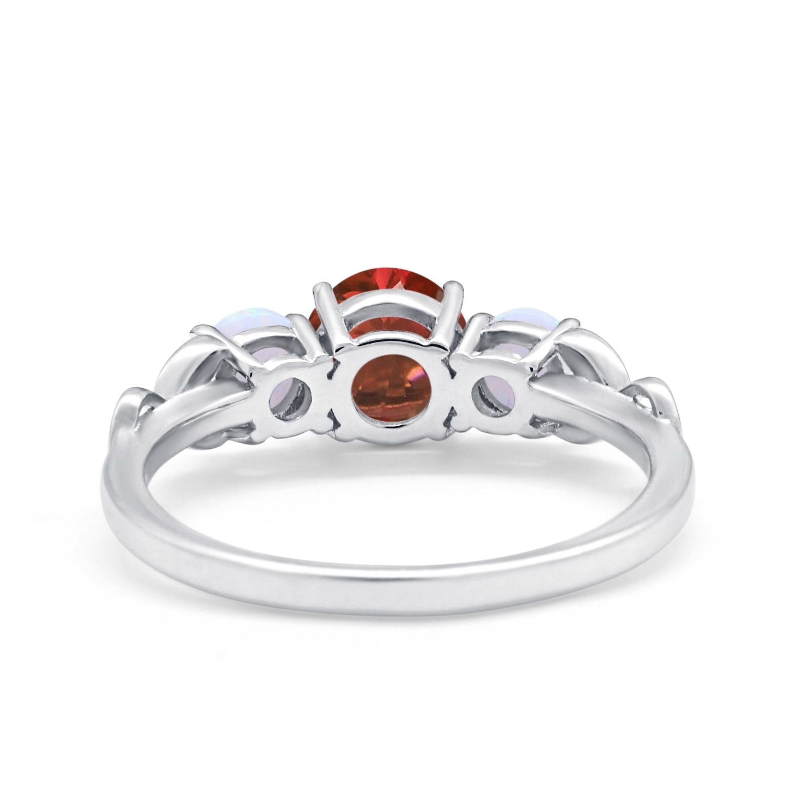 Art Deco Three Stone Engagement Ring Simulated Cubic Zirconia 925 Sterling Silver