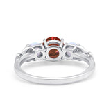 Art Deco Three Stone Engagement Ring Simulated Cubic Zirconia 925 Sterling Silver