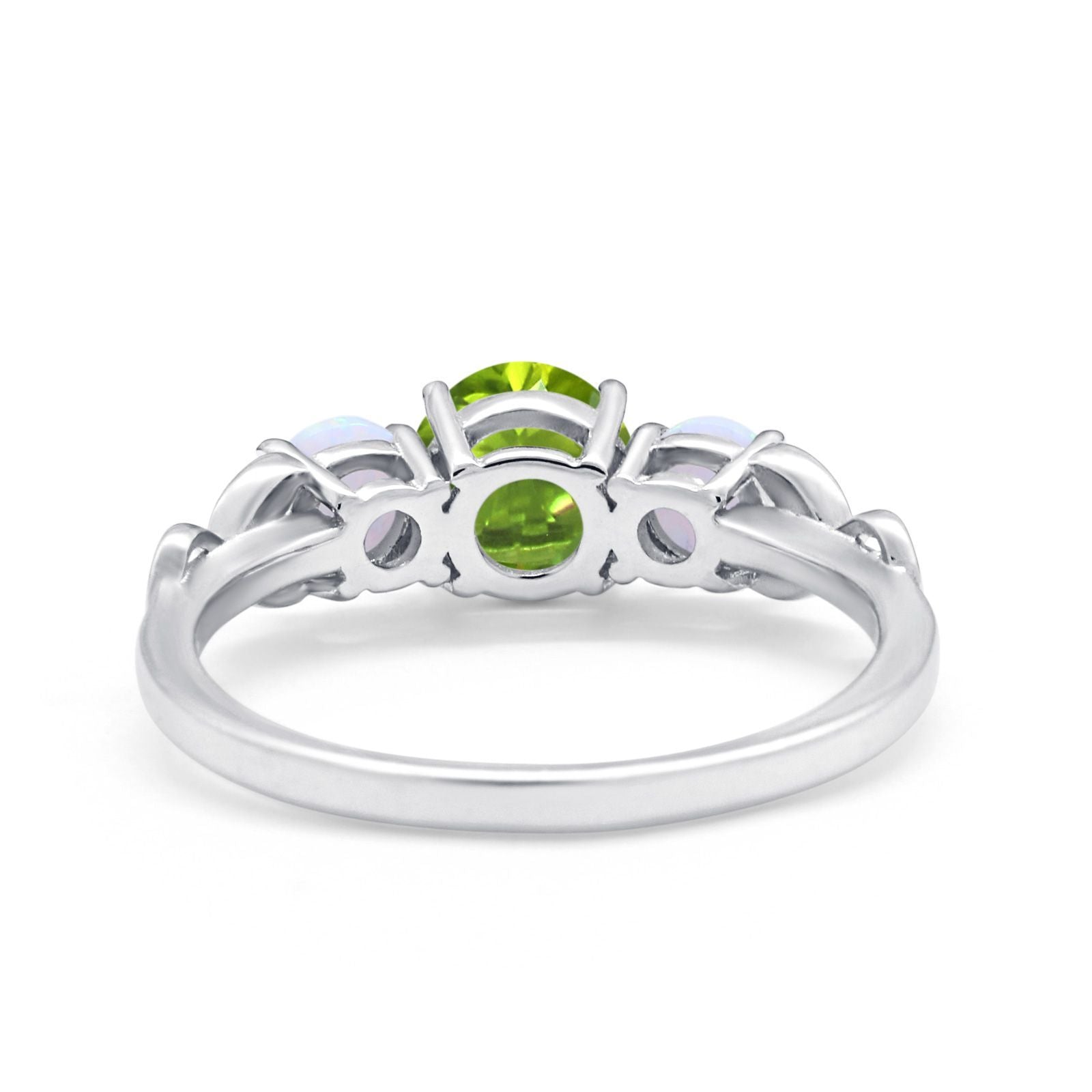 Art Deco Three Stone Engagement Ring Simulated Cubic Zirconia 925 Sterling Silver