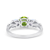 Art Deco Three Stone Engagement Ring Simulated Cubic Zirconia 925 Sterling Silver