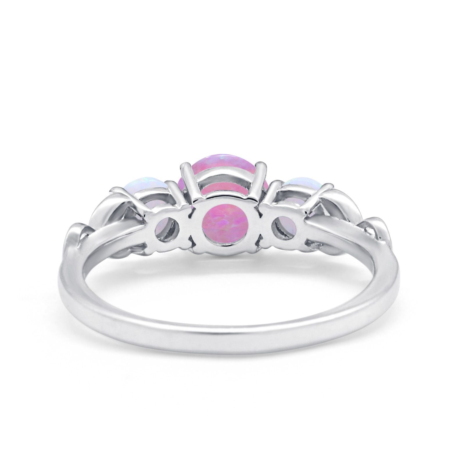 Art Deco Three Stone Engagement Ring Simulated Cubic Zirconia 925 Sterling Silver