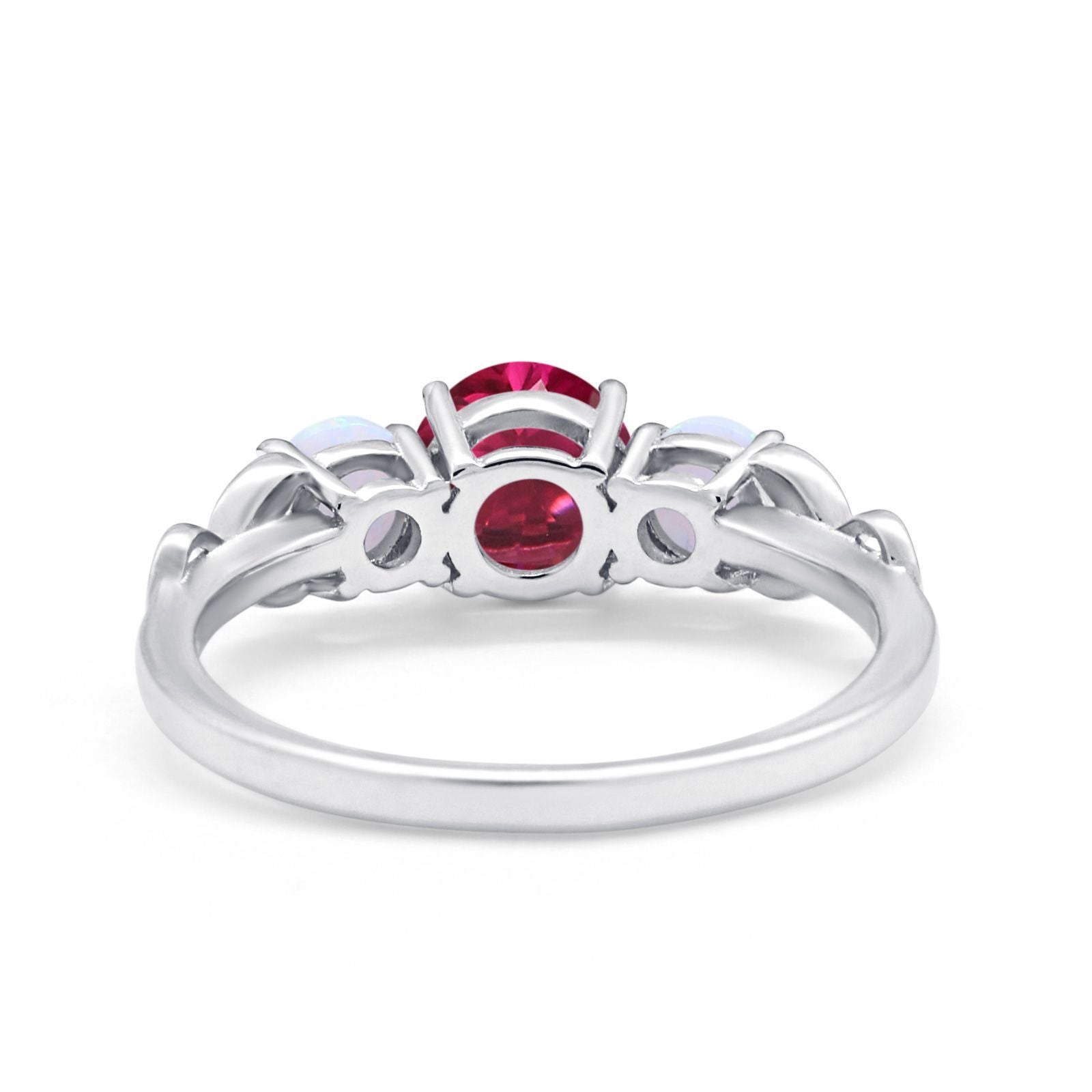 Art Deco Three Stone Engagement Ring Simulated Cubic Zirconia 925 Sterling Silver