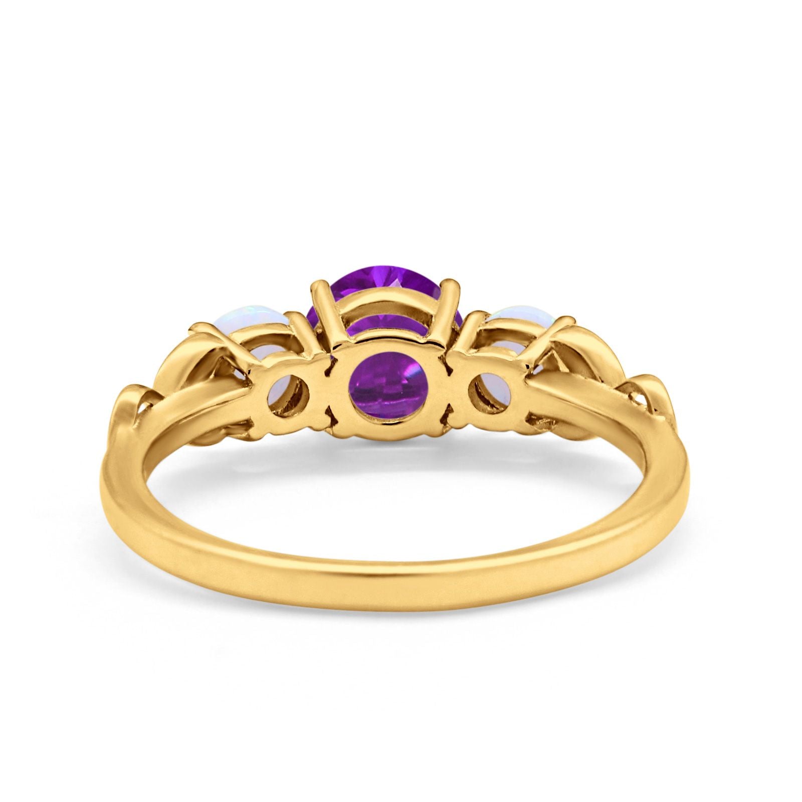 Art Deco Three Stone Engagement Ring Simulated Cubic Zirconia 925 Sterling Silver