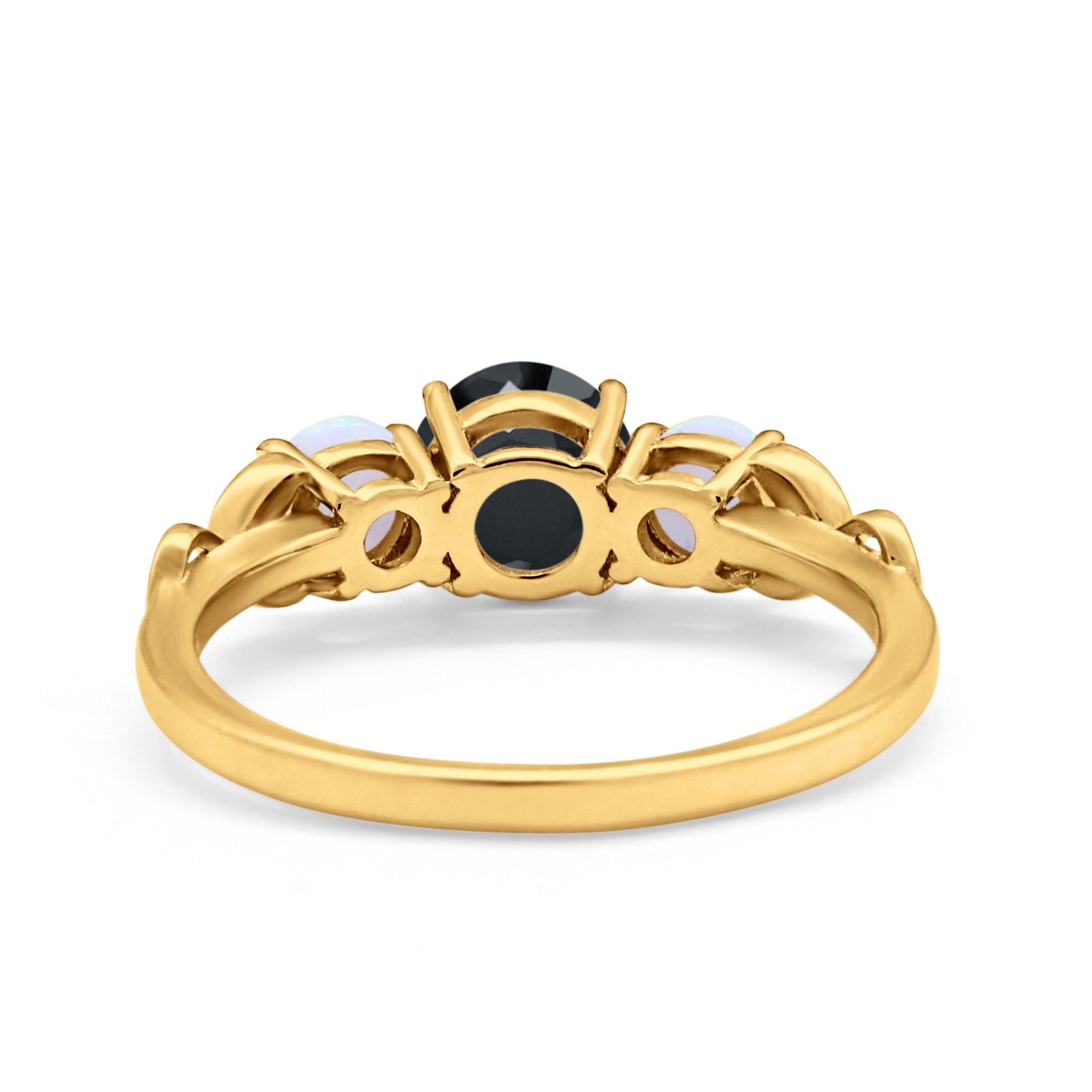 Art Deco Three Stone Engagement Ring Simulated Cubic Zirconia 925 Sterling Silver