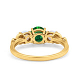 Art Deco Three Stone Engagement Ring Simulated Cubic Zirconia 925 Sterling Silver