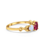 Art Deco Three Stone Engagement Ring Simulated Cubic Zirconia 925 Sterling Silver