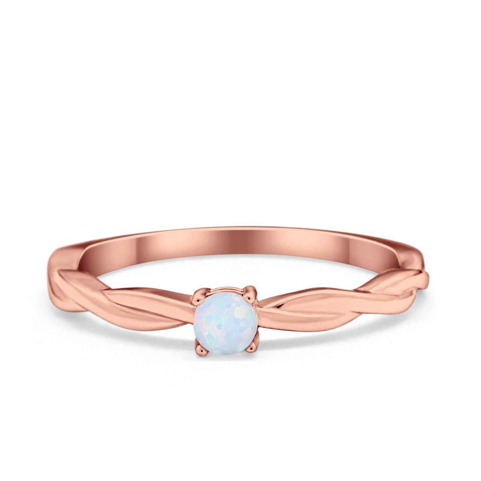 Petite Dainty Wedding Ring Round Simulated Cubic Zirconia 925 Sterling Silver