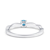 Petite Dainty Wedding Ring Round Simulated Cubic Zirconia 925 Sterling Silver