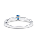 Petite Dainty Wedding Ring Round Simulated Cubic Zirconia 925 Sterling Silver