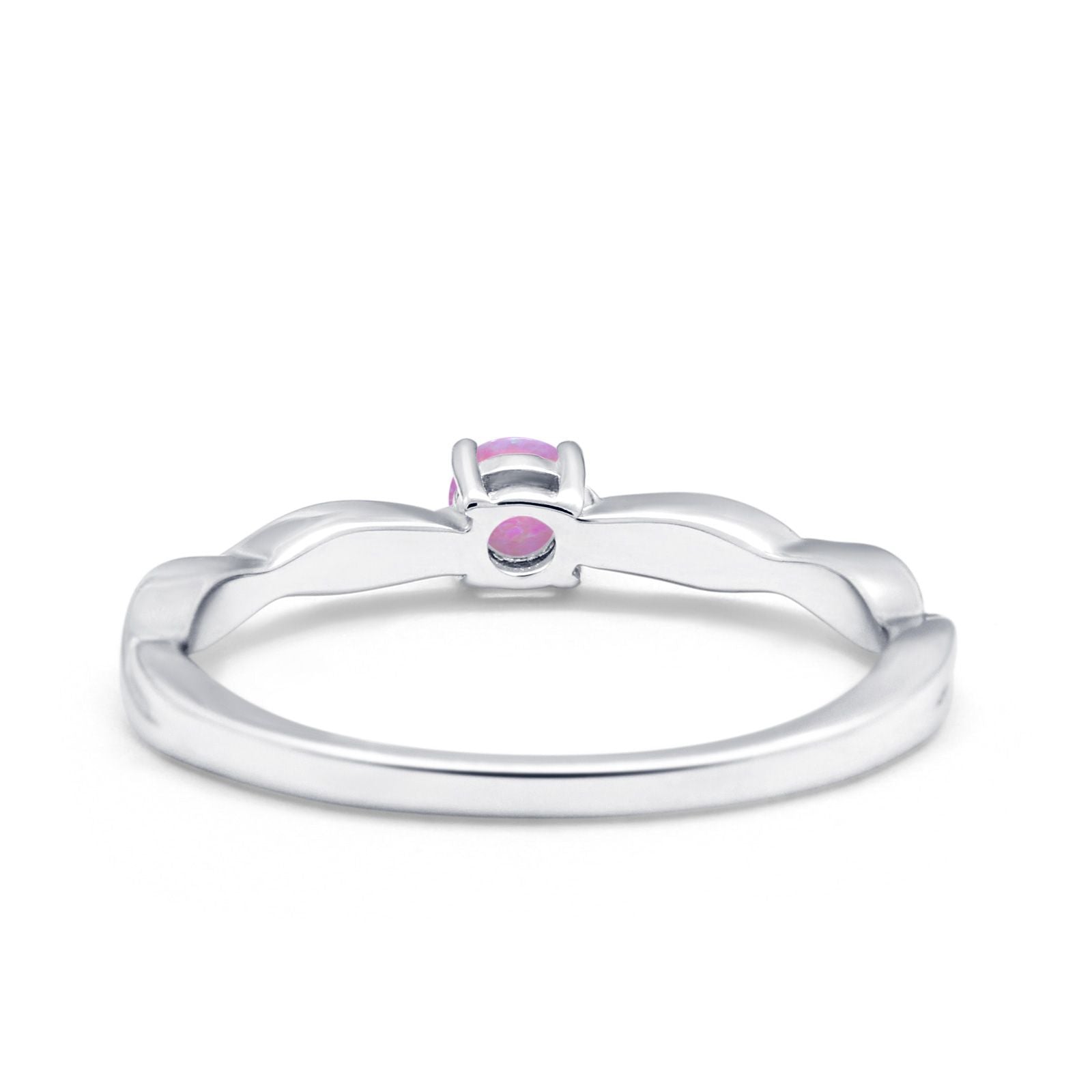 Petite Dainty Wedding Ring Round Simulated Cubic Zirconia 925 Sterling Silver