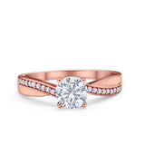 Solitaire Accent Engagement Ring Simulated Cubic Zirconia 925 Sterling Silver