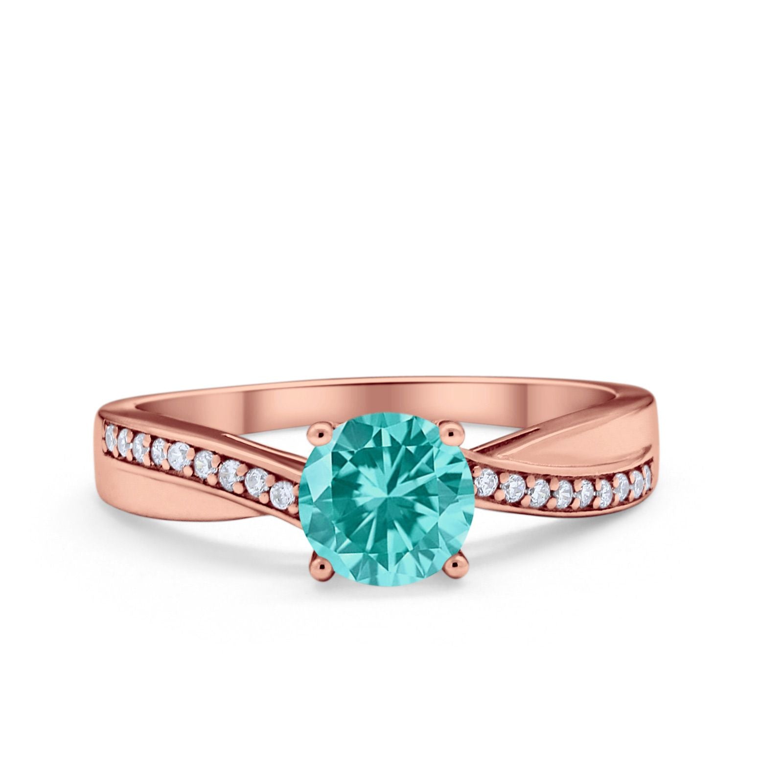 Solitaire Accent Engagement Ring Simulated Cubic Zirconia 925 Sterling Silver