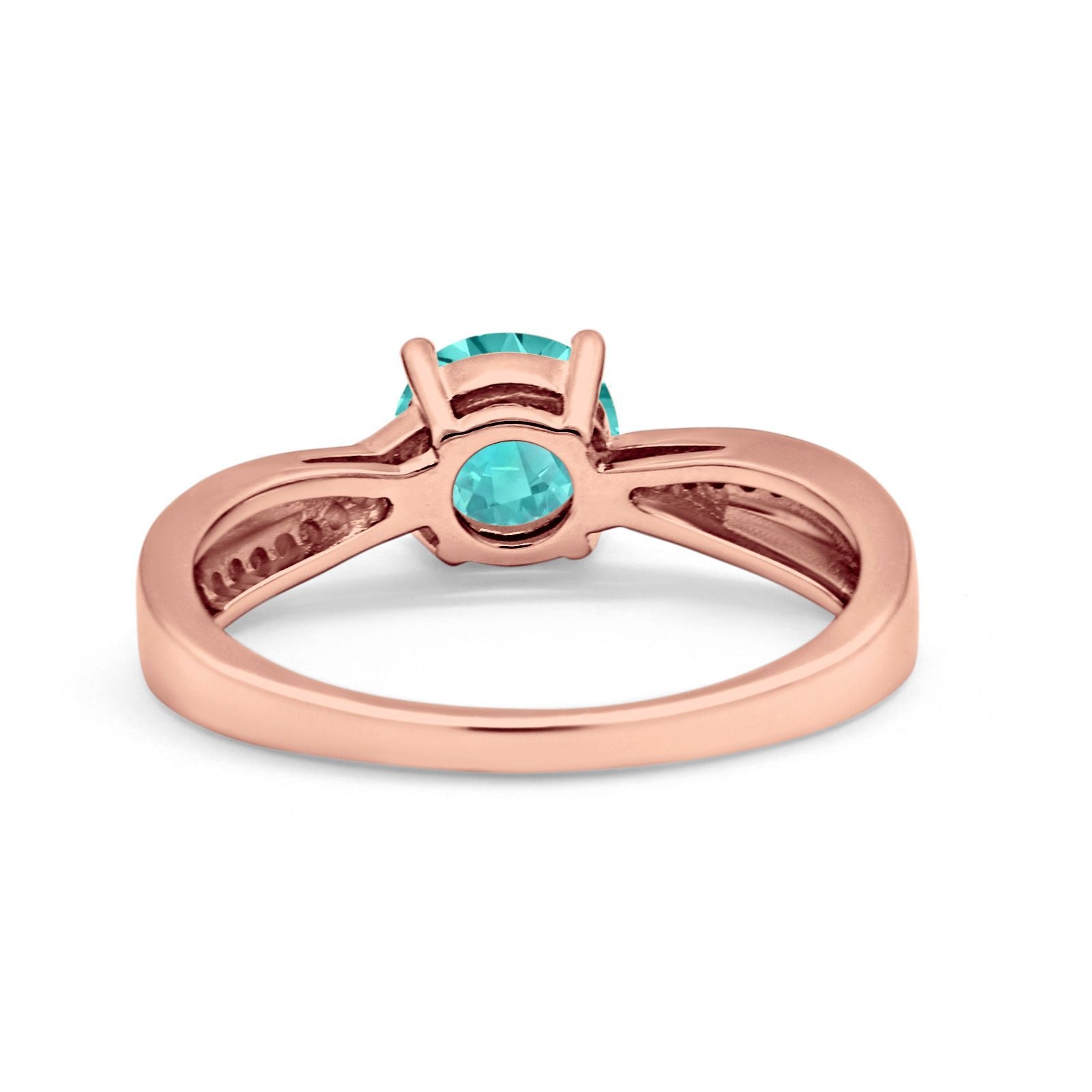 Solitaire Accent Engagement Ring Simulated Cubic Zirconia 925 Sterling Silver