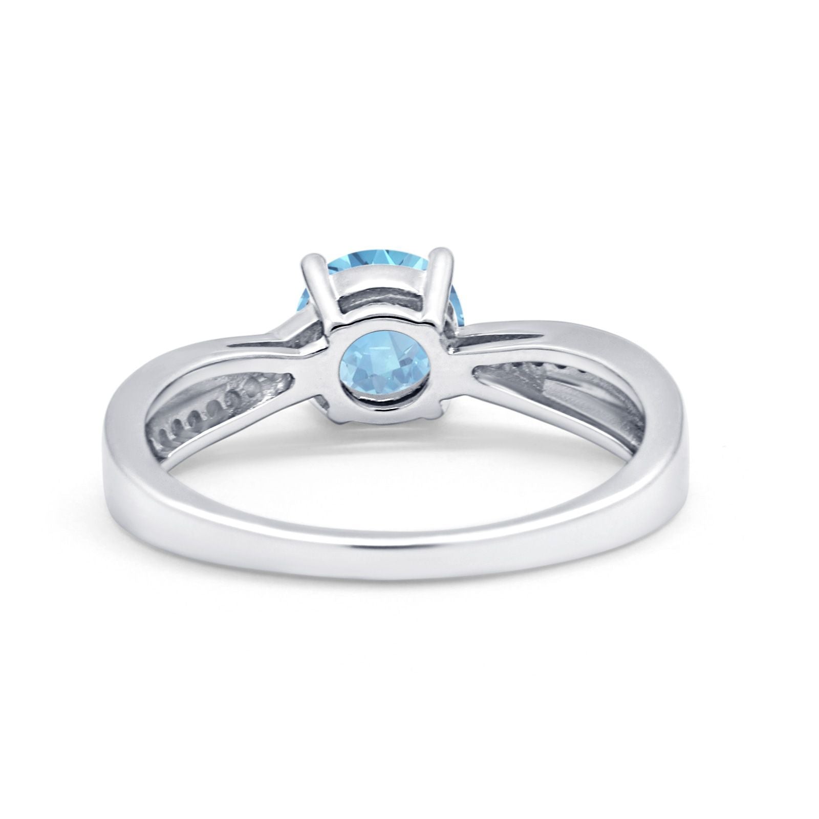 Solitaire Accent Engagement Ring Simulated Cubic Zirconia 925 Sterling Silver