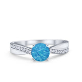 Solitaire Accent Engagement Ring Simulated Cubic Zirconia 925 Sterling Silver