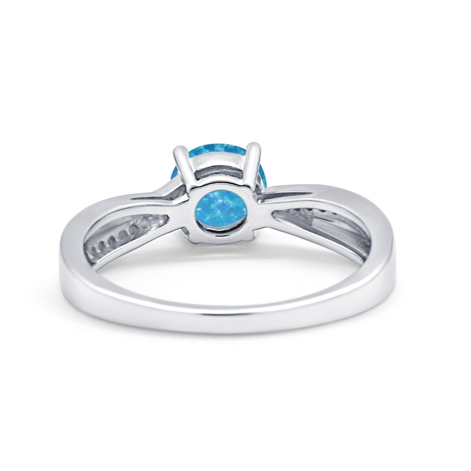 Solitaire Accent Engagement Ring Simulated Cubic Zirconia 925 Sterling Silver