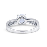 Solitaire Accent Engagement Ring Simulated Cubic Zirconia 925 Sterling Silver