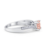 Solitaire Accent Engagement Ring Simulated Cubic Zirconia 925 Sterling Silver