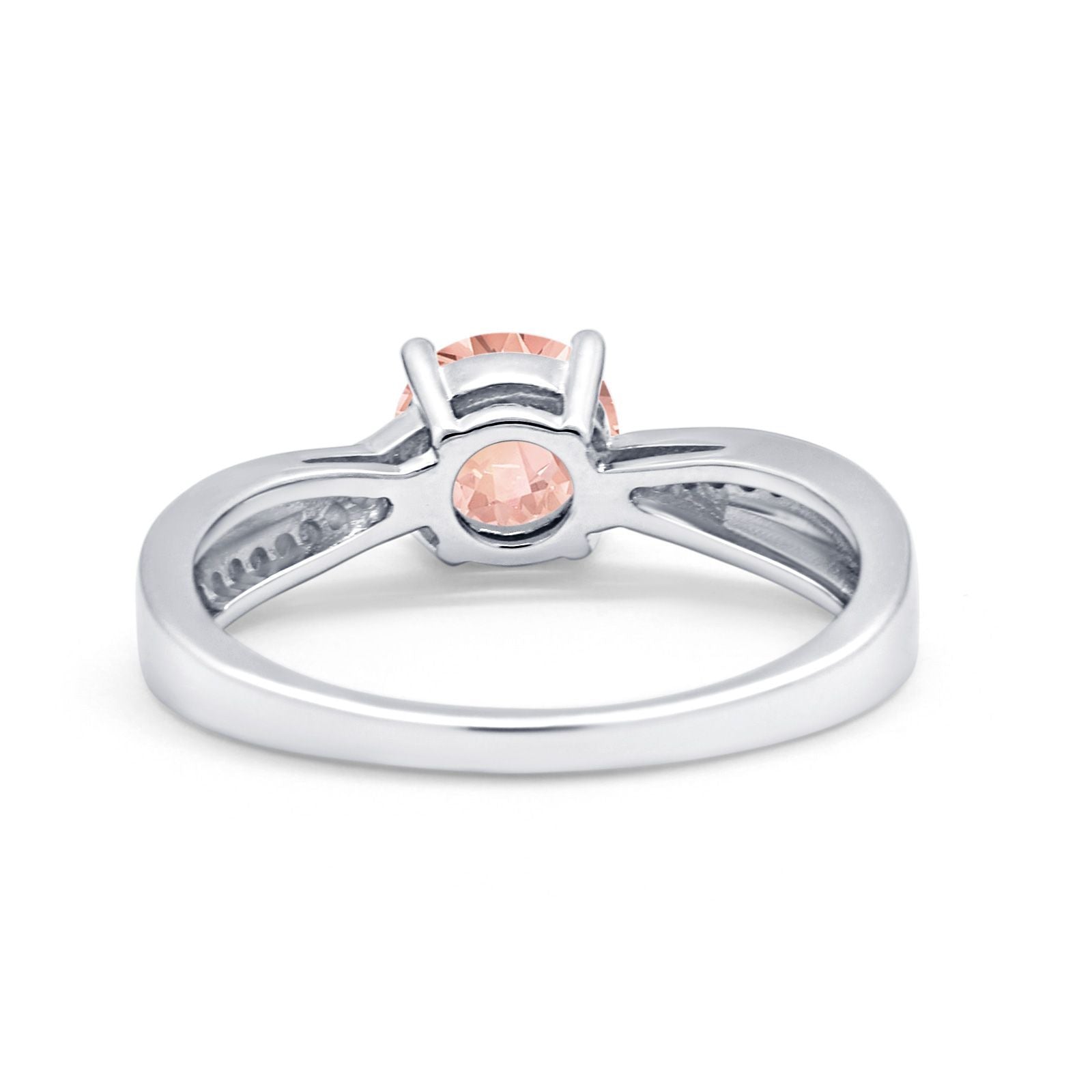 Solitaire Accent Engagement Ring Simulated Cubic Zirconia 925 Sterling Silver