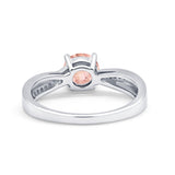 Solitaire Accent Engagement Ring Simulated Cubic Zirconia 925 Sterling Silver