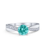 Solitaire Accent Engagement Ring Simulated Cubic Zirconia 925 Sterling Silver