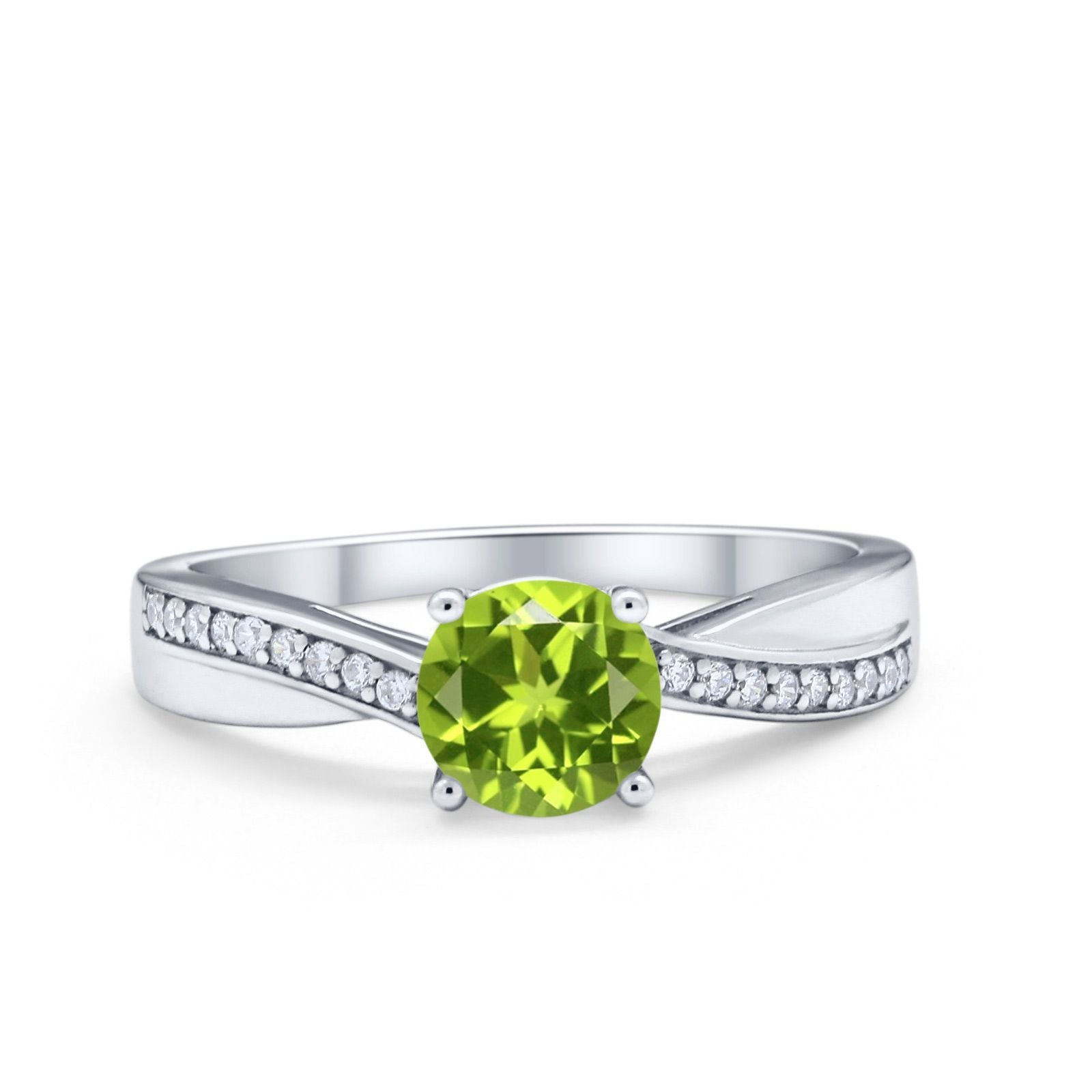 Solitaire Accent Engagement Ring Simulated Cubic Zirconia 925 Sterling Silver