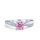 Solitaire Accent Engagement Ring Simulated Cubic Zirconia 925 Sterling Silver