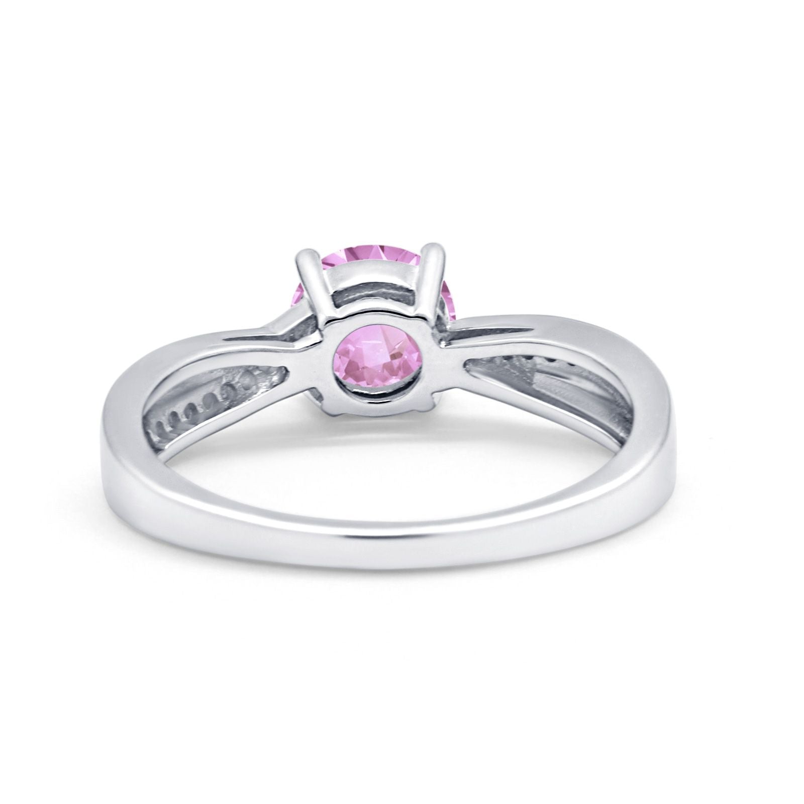 Solitaire Accent Engagement Ring Simulated Cubic Zirconia 925 Sterling Silver