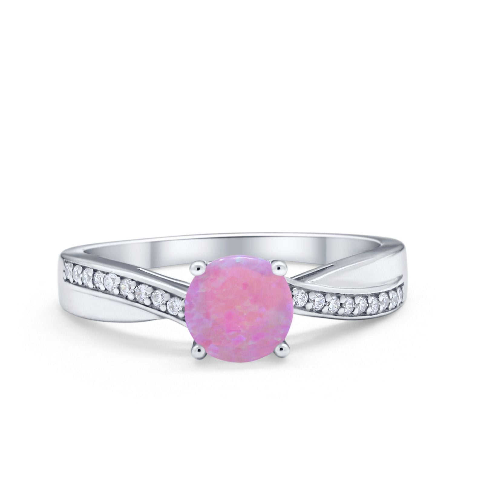 Solitaire Accent Engagement Ring Simulated Cubic Zirconia 925 Sterling Silver