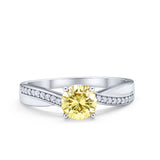 Solitaire Accent Engagement Ring Simulated Cubic Zirconia 925 Sterling Silver