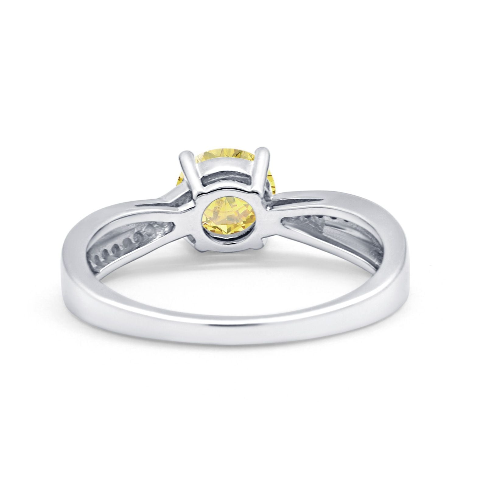 Solitaire Accent Engagement Ring Simulated Cubic Zirconia 925 Sterling Silver