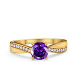 Solitaire Accent Engagement Ring Simulated Cubic Zirconia 925 Sterling Silver