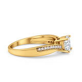 Solitaire Accent Engagement Ring Simulated Cubic Zirconia 925 Sterling Silver