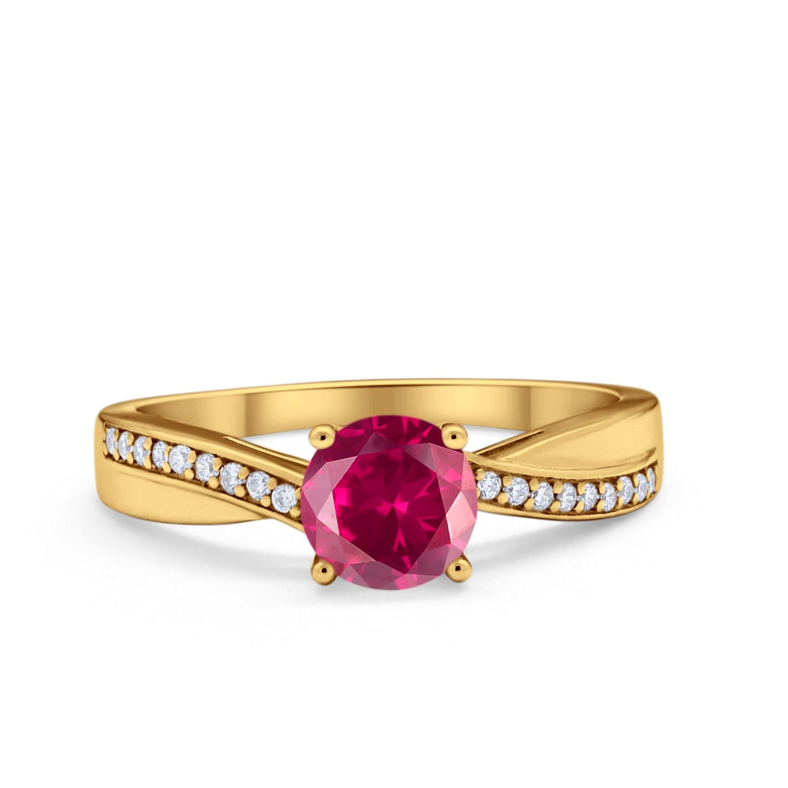 Solitaire Accent Engagement Ring Simulated Cubic Zirconia 925 Sterling Silver