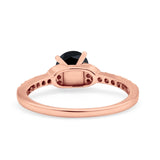 Art Deco Wedding Bridal Ring Round Simulated Cubic Zirconia 925 Sterling Silver