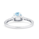 Art Deco Wedding Bridal Ring Round Simulated Cubic Zirconia 925 Sterling Silver